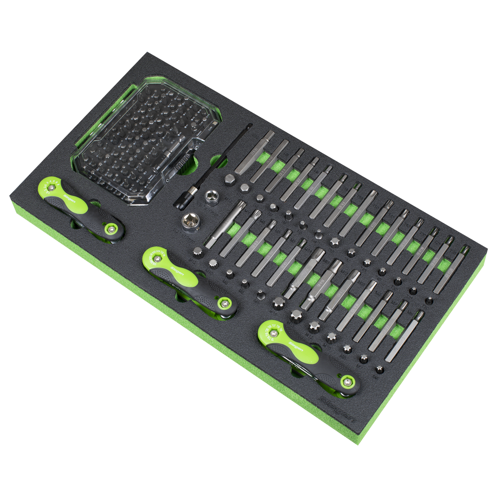 Siegen Specialised Bit Set & Folding Hex Keys with Tool Tray 170pc S01275 - BostonPlates Autocare Centre