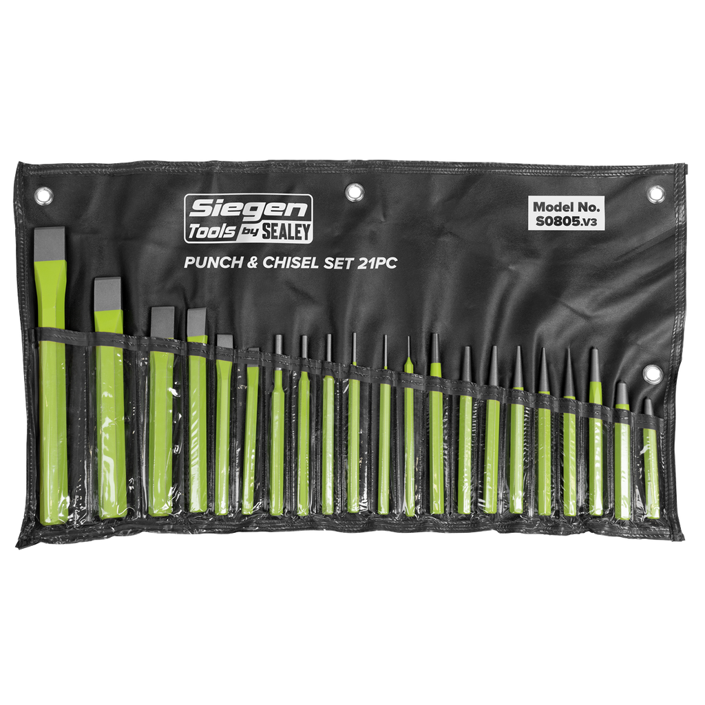Siegen Punch & Chisel Set 21pc S0805 - BostonPlates Autocare Centre