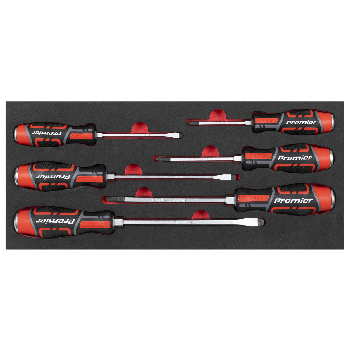 Sealey Premier Hammer-Thru Screwdriver Set with Tool Tray 6pc TBT54 - BostonPlates Autocare Centre