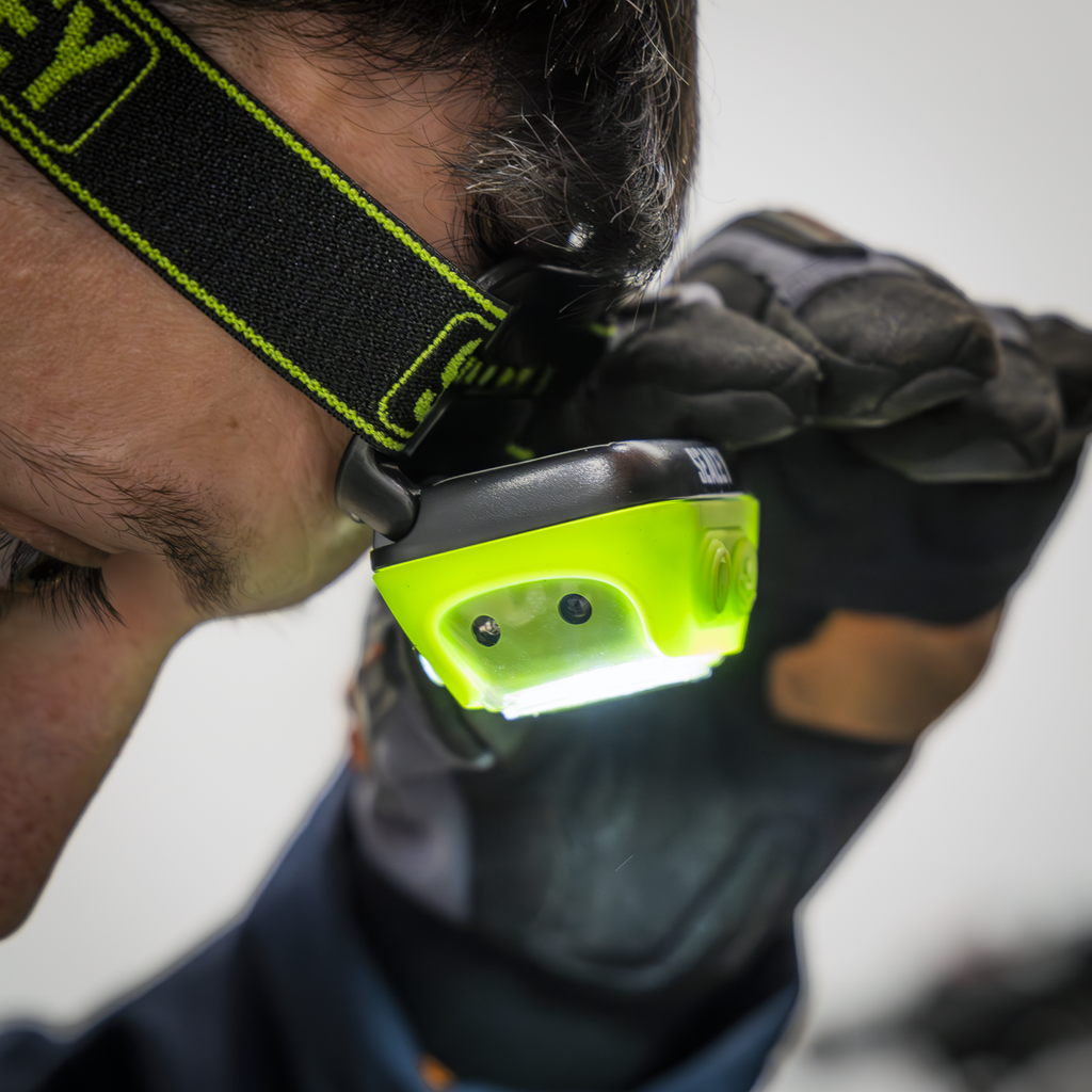 Sealey Rechargeable Head Torch with Auto-Sensor 8W COB LED - Green HT08RG - BostonPlates Autocare Centre