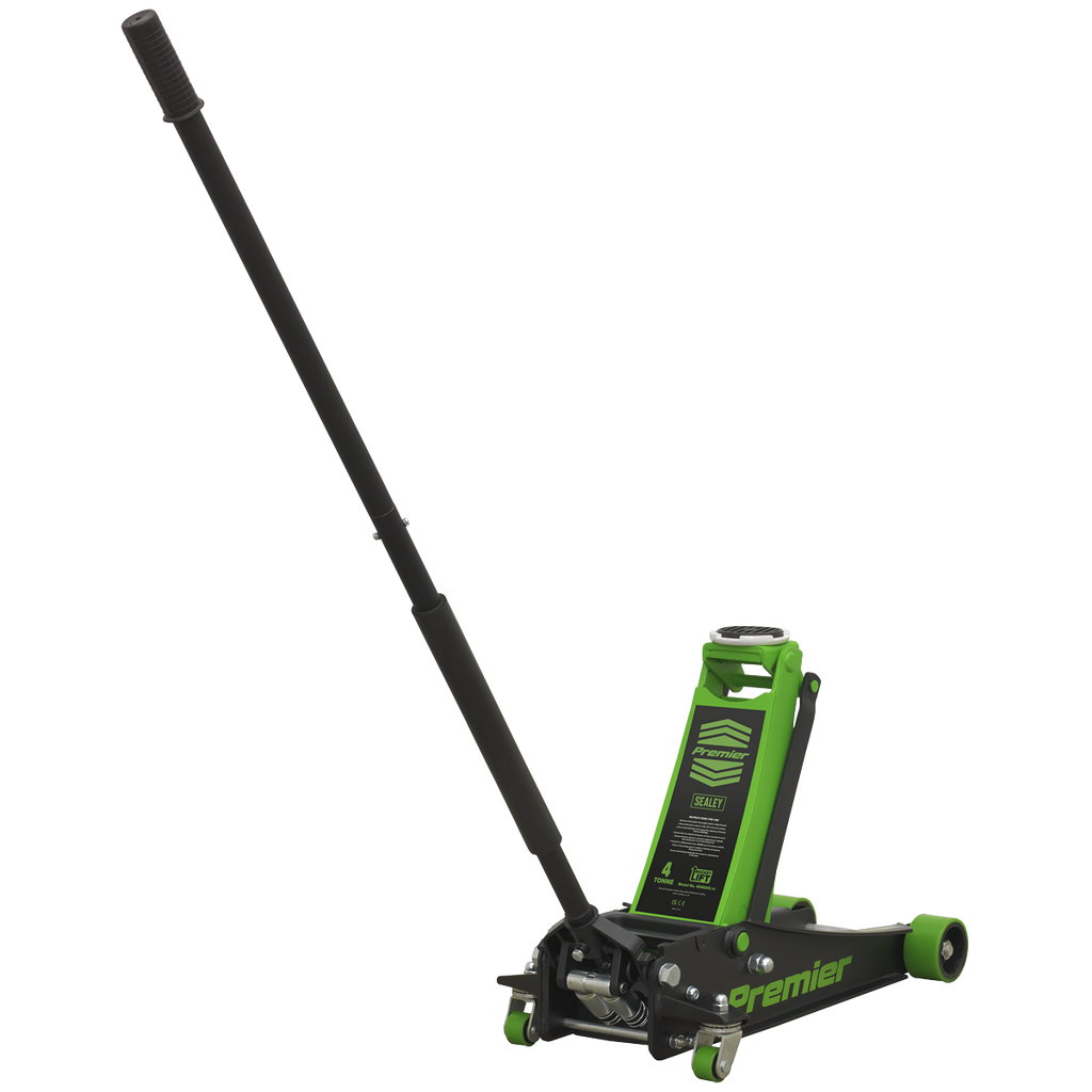 Premier Low Profile Trolley Jack with Rocket Lift 4 Tonne - Green 4040AG - BostonPlates Autocare Centre