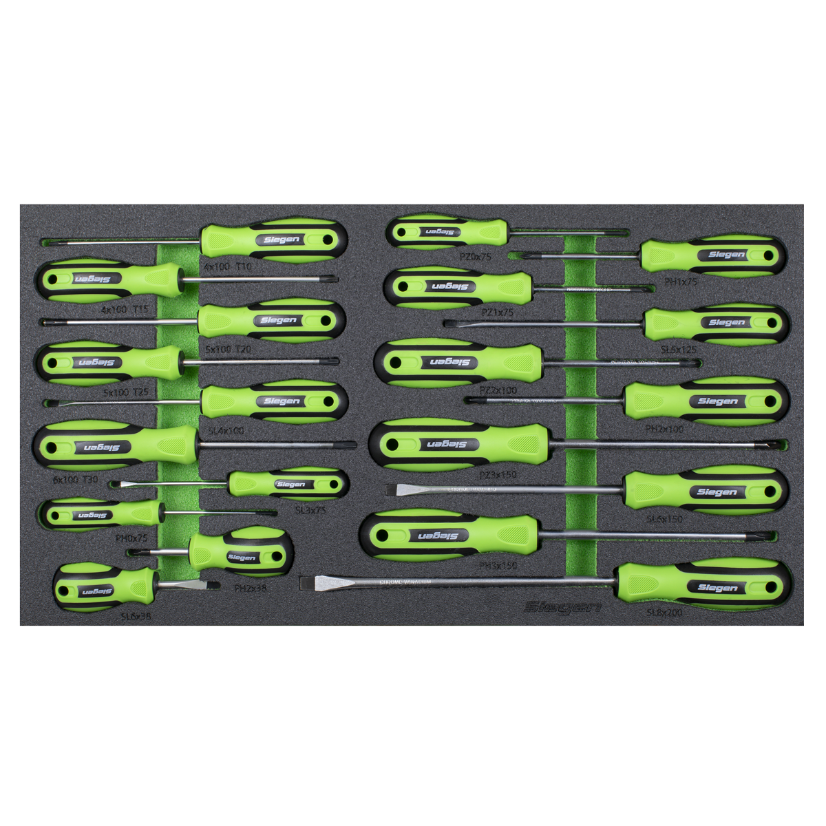 Siegen Screwdriver Set with Tool Tray 20pc S01276 - BostonPlates Autocare Centre