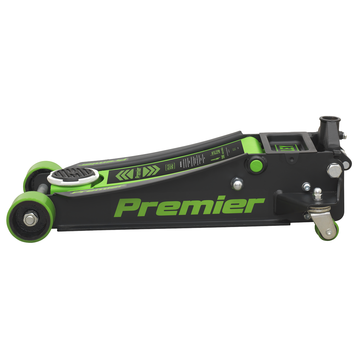 Premier Low Profile Trolley Jack with Rocket Lift 4 Tonne - Green 4040AG - BostonPlates Autocare Centre