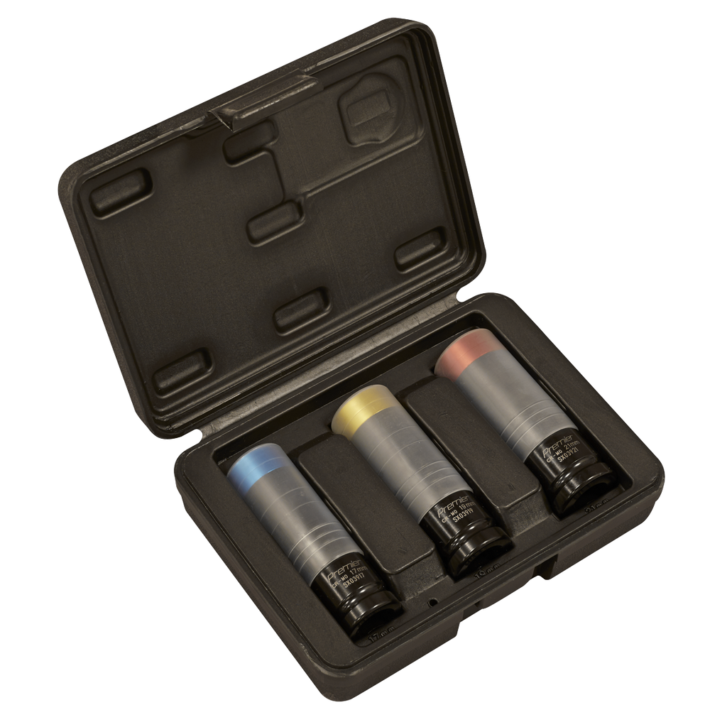 Premier Alloy Wheel Ultra-Power Impact Socket Set 1/2"Sq Drive 3pc SX039 - BostonPlates Autocare Centre
