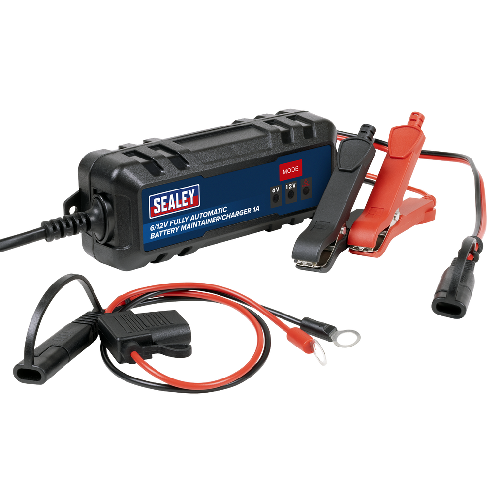 Sealey 6/12V Fully Automatic Battery Maintainer/Charger 1A SBC1 - BostonPlates Autocare Centre