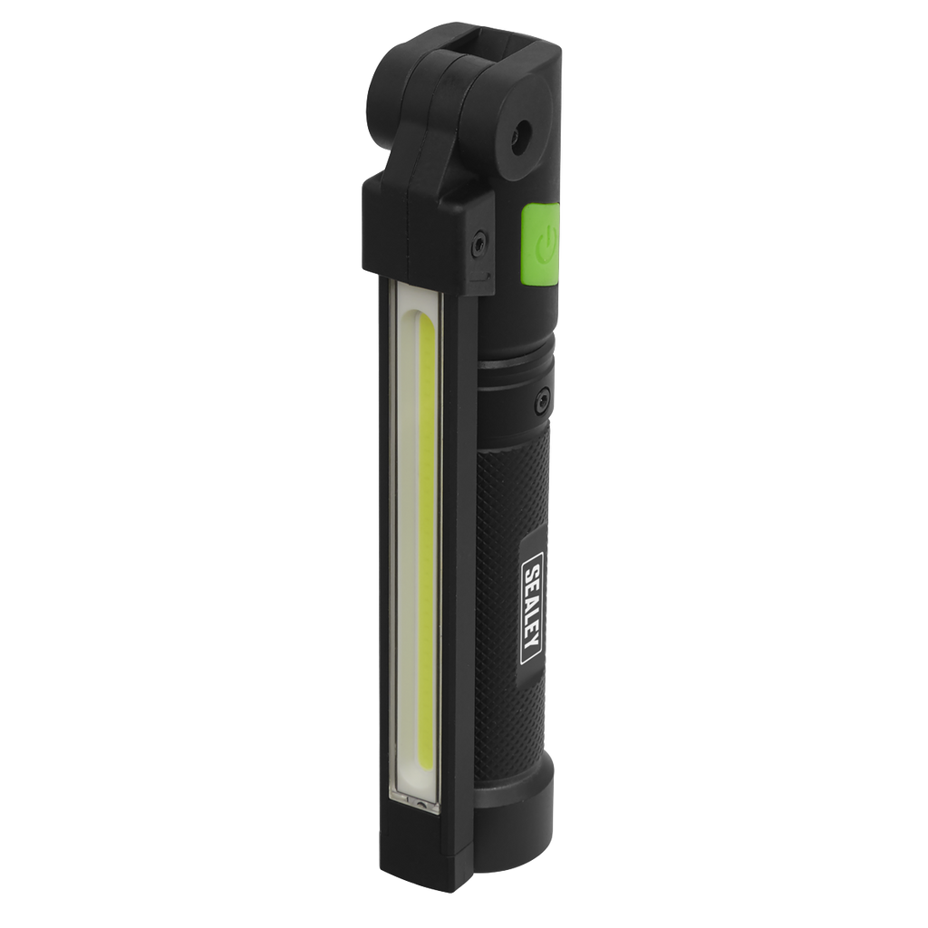 Sealey Rechargeable Aluminium Folding Pocket Light 2 COB & 1 SMD LED LED02G - BostonPlates Autocare Centre