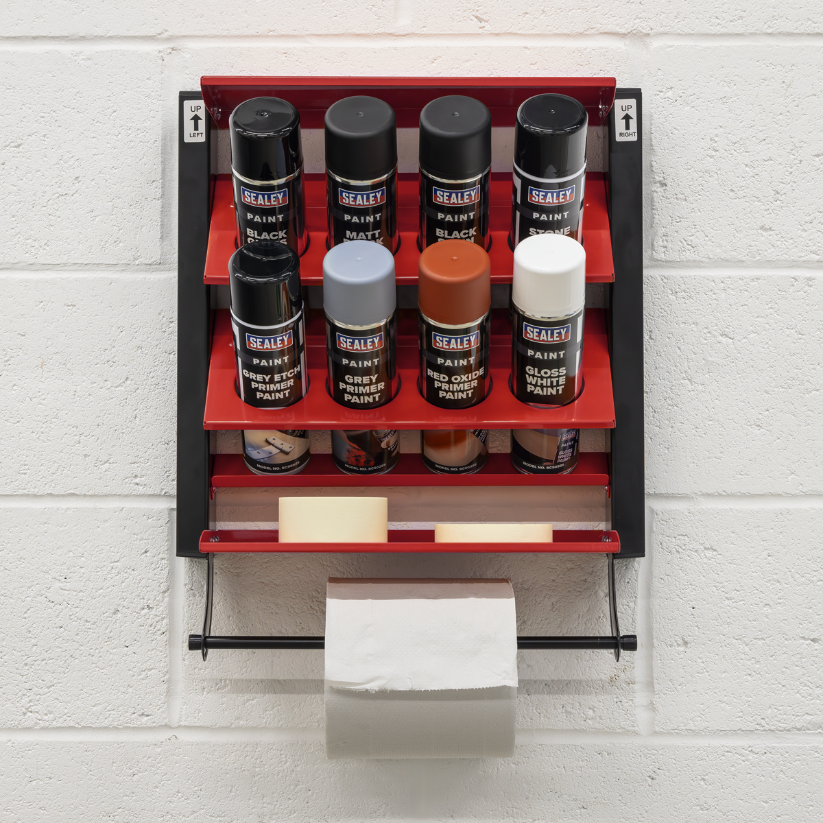 Sealey Spray Can Storage Rack with 8 Can Holders APSCR8 - BostonPlates Autocare Centre