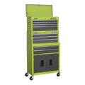 American PRO® Topchest, Mid-Box & Rollcab 9 Drawer - Green AP2200BBHVSTACK - BostonPlates Autocare Centre