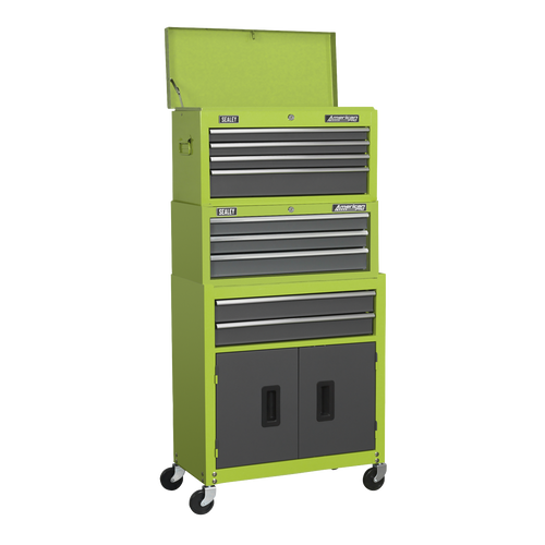 American PRO® Topchest, Mid-Box & Rollcab 9 Drawer - Green AP2200BBHVSTACK - BostonPlates Autocare Centre