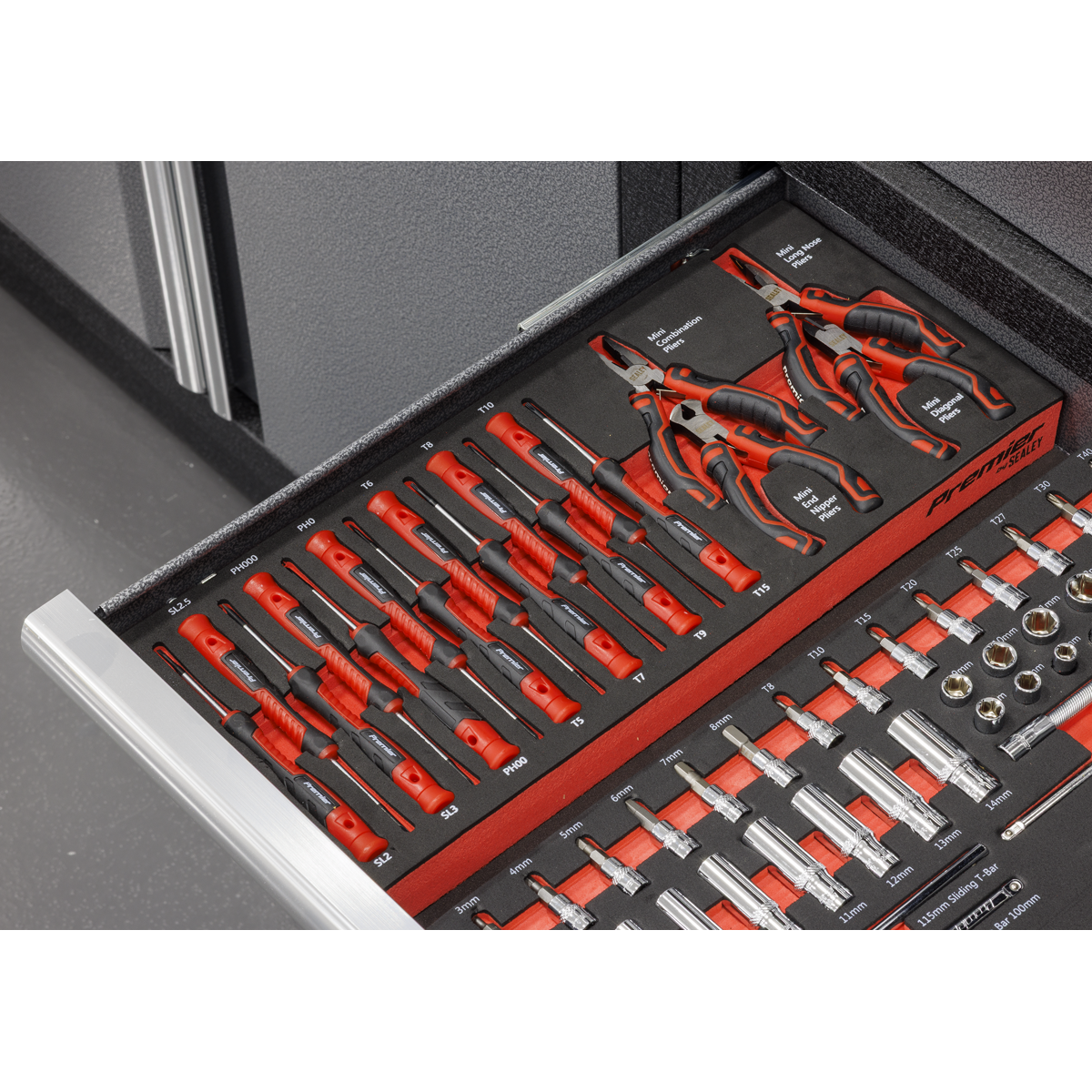Sealey Premier Precision Screwdriver & Mini Pliers Set with Tool Tray 17pc TBT67 - BostonPlates Autocare Centre