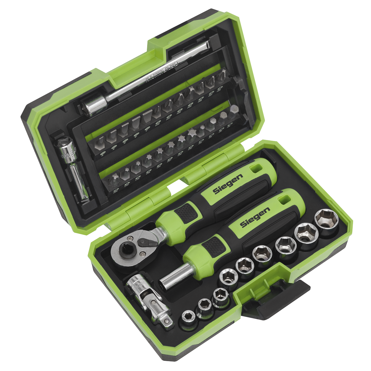 Siegen Socket & Bit Set 1/4"Sq Drive 38pc S01255 - BostonPlates Autocare Centre