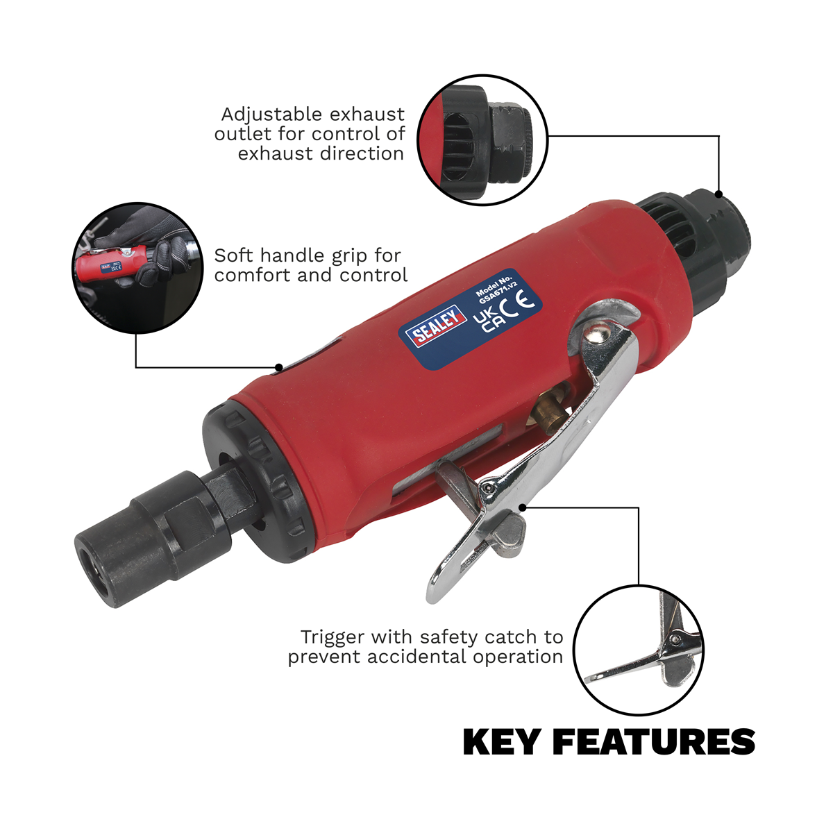Sealey Generation Air Die Grinder GSA671 - BostonPlates Autocare Centre