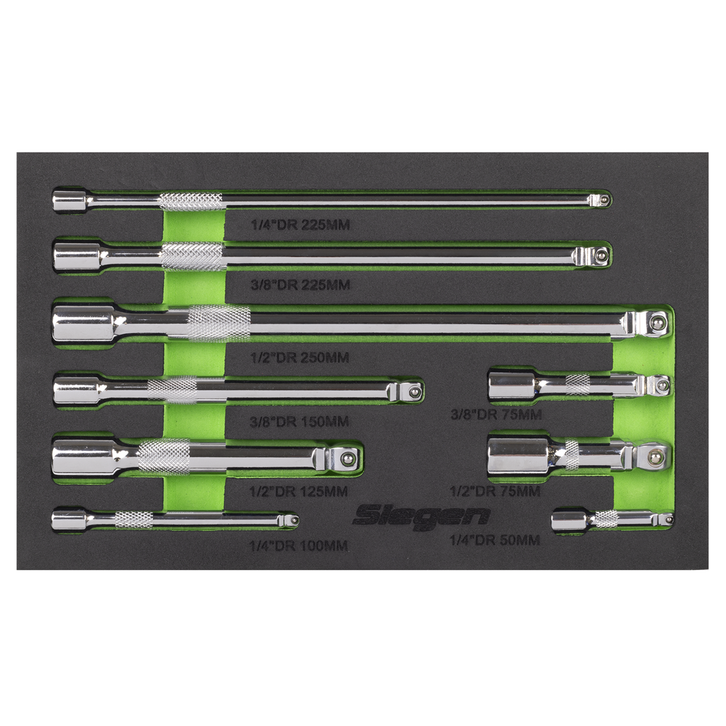 Siegen Extension Bar Set 1/4", 3/8" & 1/2"Sq Drive 9pc S01292 - BostonPlates Autocare Centre