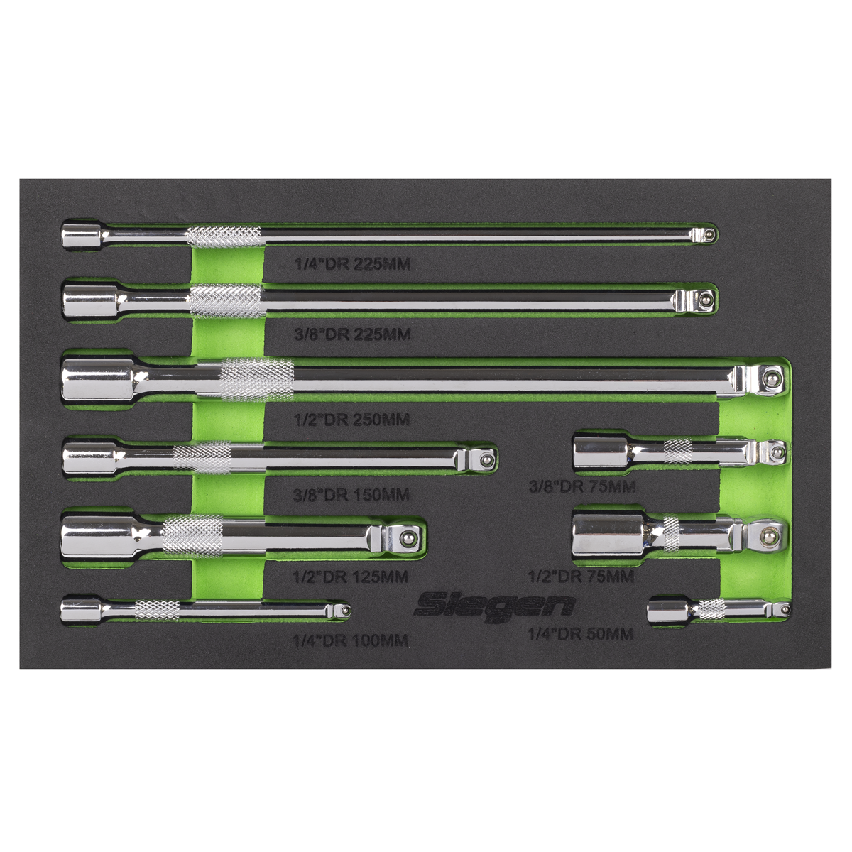 Siegen Extension Bar Set 1/4", 3/8" & 1/2"Sq Drive 9pc S01292 - BostonPlates Autocare Centre