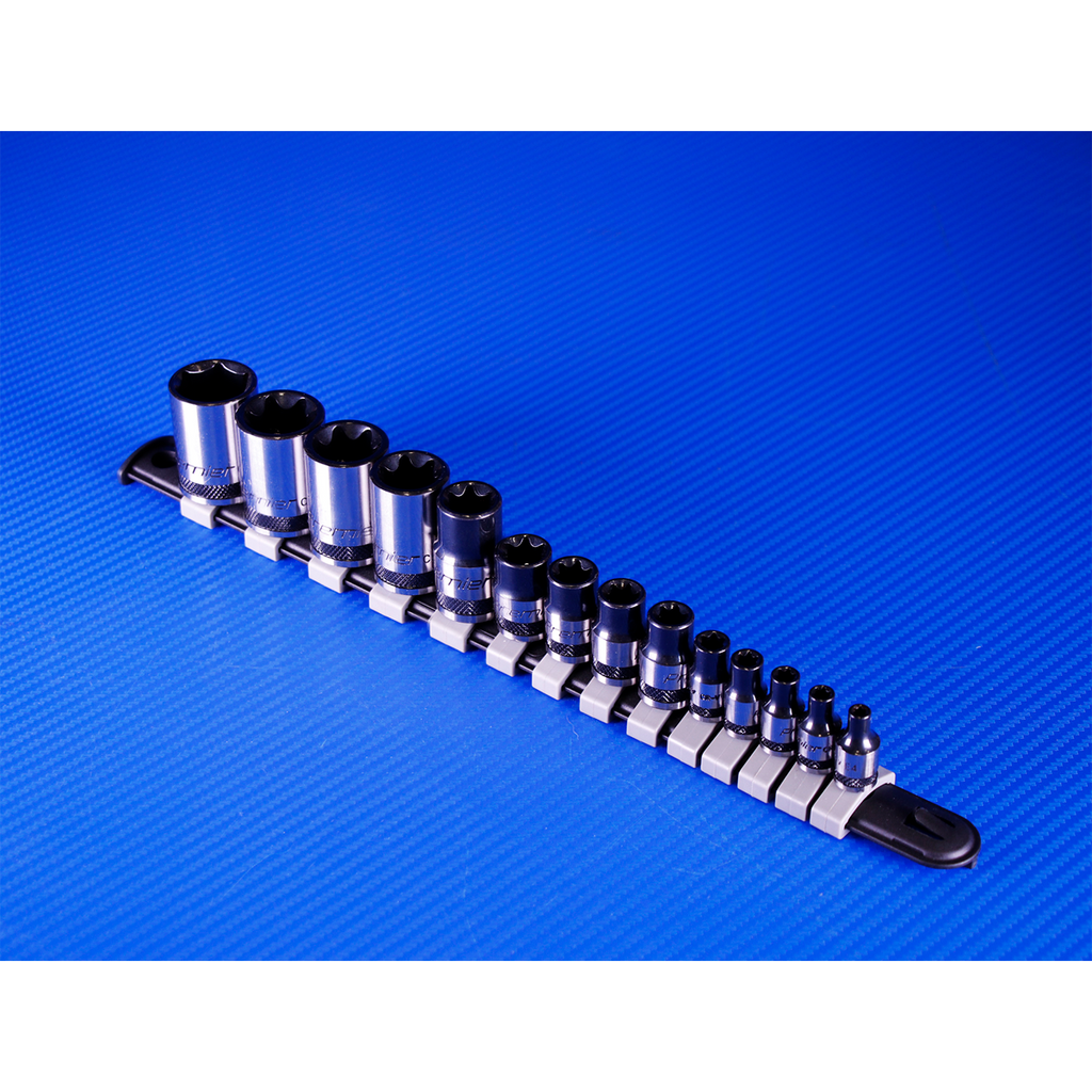 Sealey Premier Black TRX-Star* Socket Set 1/4", 3/8" & 1/2"Sq Drive E4-E24 14pc AK618B - BostonPlates Autocare Centre