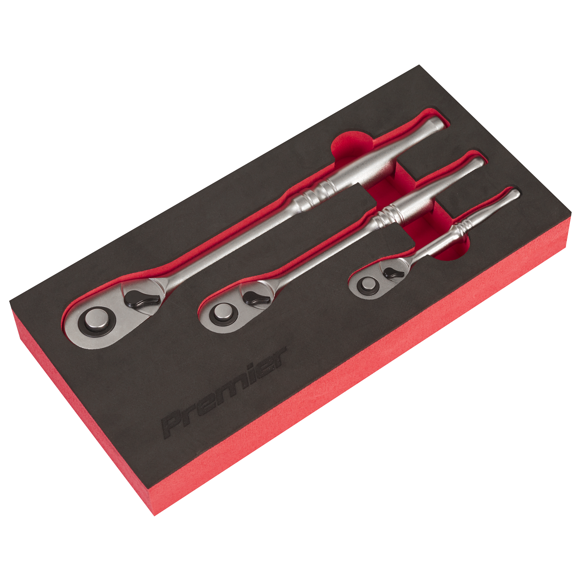 Sealey Premier Platinum Pear Head Ratchet Wrench Set with Flip Reverse 3pc AK7933 - BostonPlates Autocare Centre
