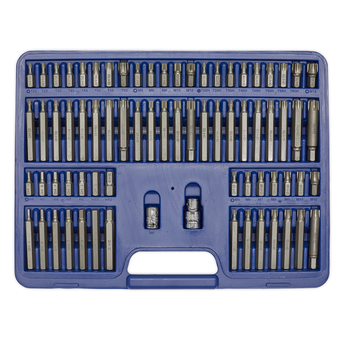 Sealey Premier Hex/Ribe/Spline Bit Set 3/8" & 1/2"Sq Drive AK21974 - BostonPlates Autocare Centre