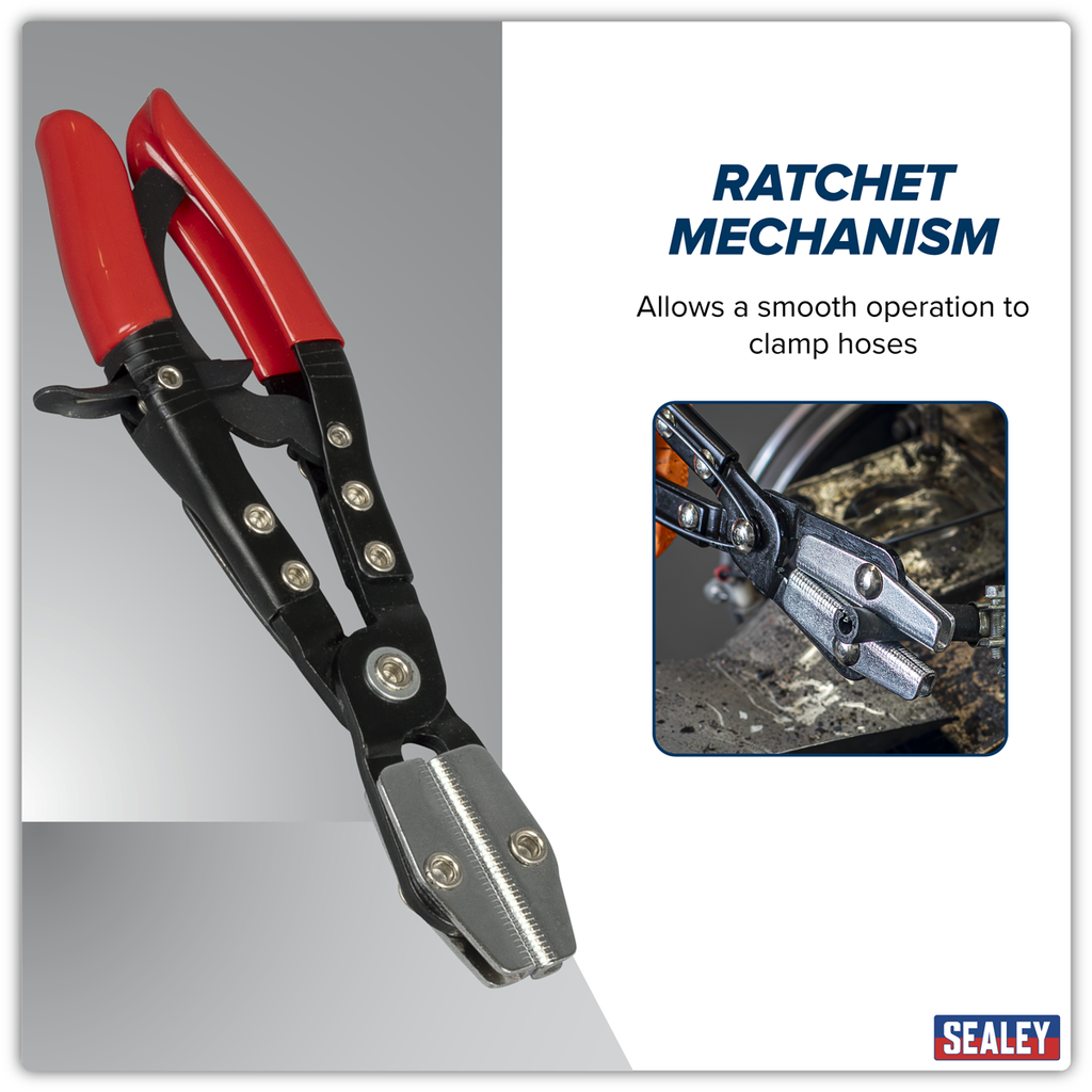 Sealey Ratchet Hose Clamp Pliers 210mm VS0034 - BostonPlates Autocare Centre