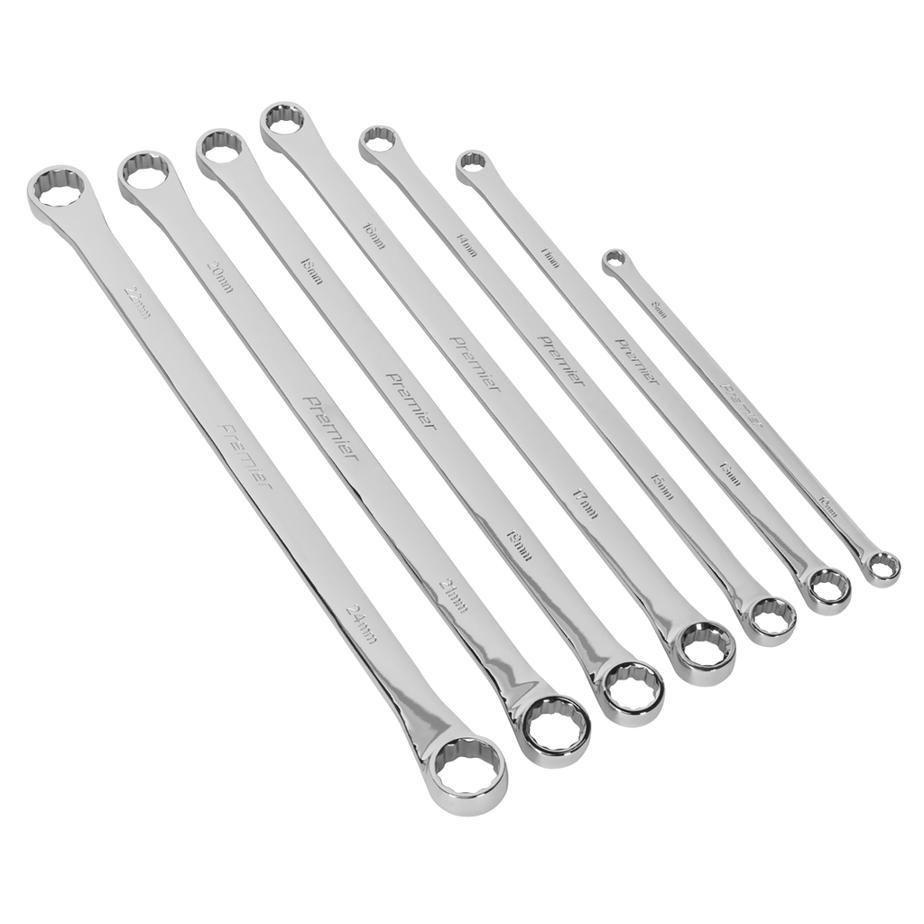 Sealey Premier Extra-Long Double End Ring Spanner Set 7pc AK6311 - BostonPlates Autocare Centre