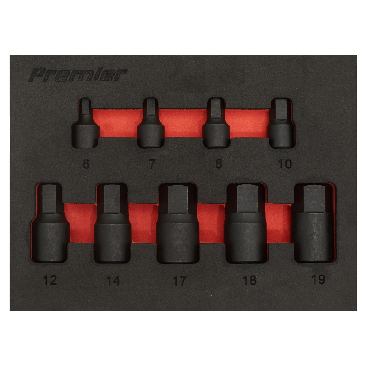 Sealey Premier Low Profile Hex Impact Socket Bit Set 1/4" & 3/8"Sq Drive 9pc AK5525 - BostonPlates Autocare Centre