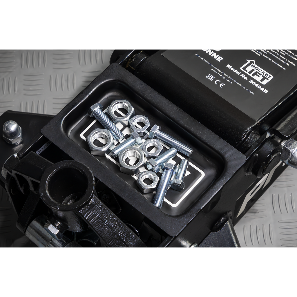 COMING SOON WIN  2x Premier Low Profile Trolley Jack with Rocket Lift 3 Tonne - Black 3040AB worth over £360