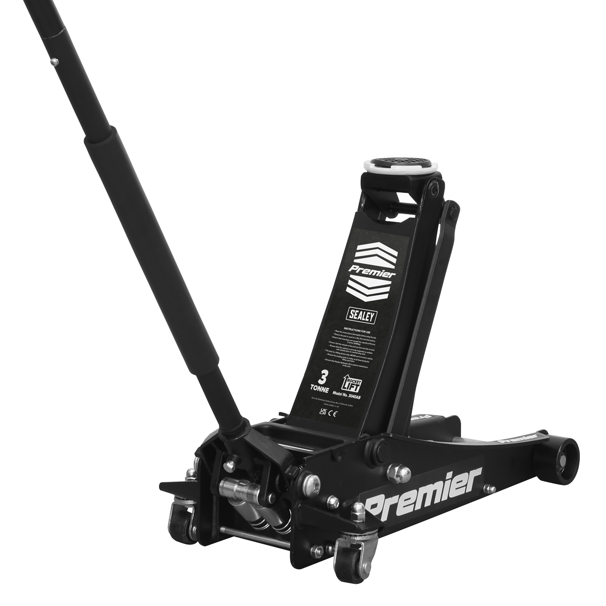COMING SOON WIN  2x Premier Low Profile Trolley Jack with Rocket Lift 3 Tonne - Black 3040AB worth over £360
