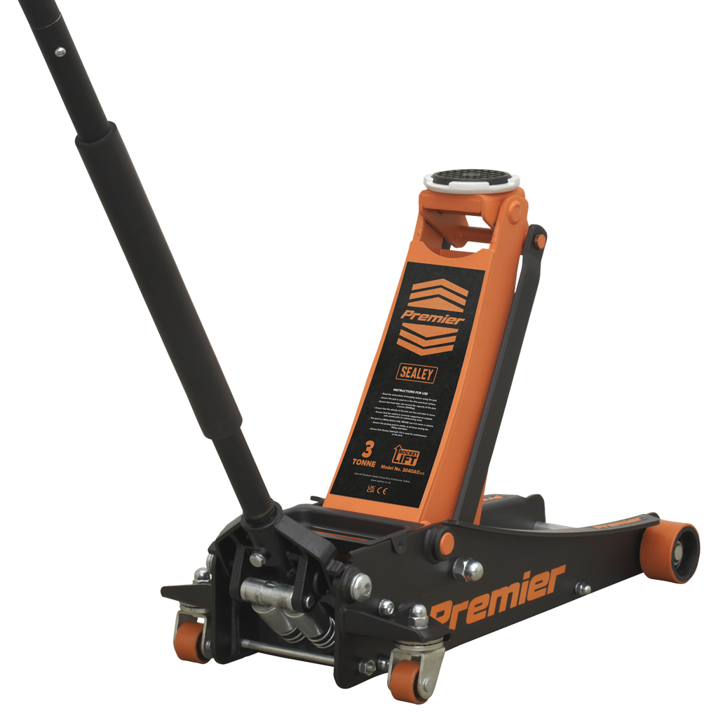 Sealey Premier Low Profile Trolley Jack with Rocket Lift 3 Tonne - Orange 3040AO