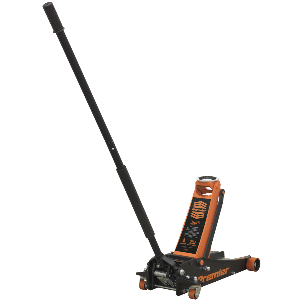 Sealey Premier Low Profile Trolley Jack with Rocket Lift 3 Tonne - Orange 3040AO