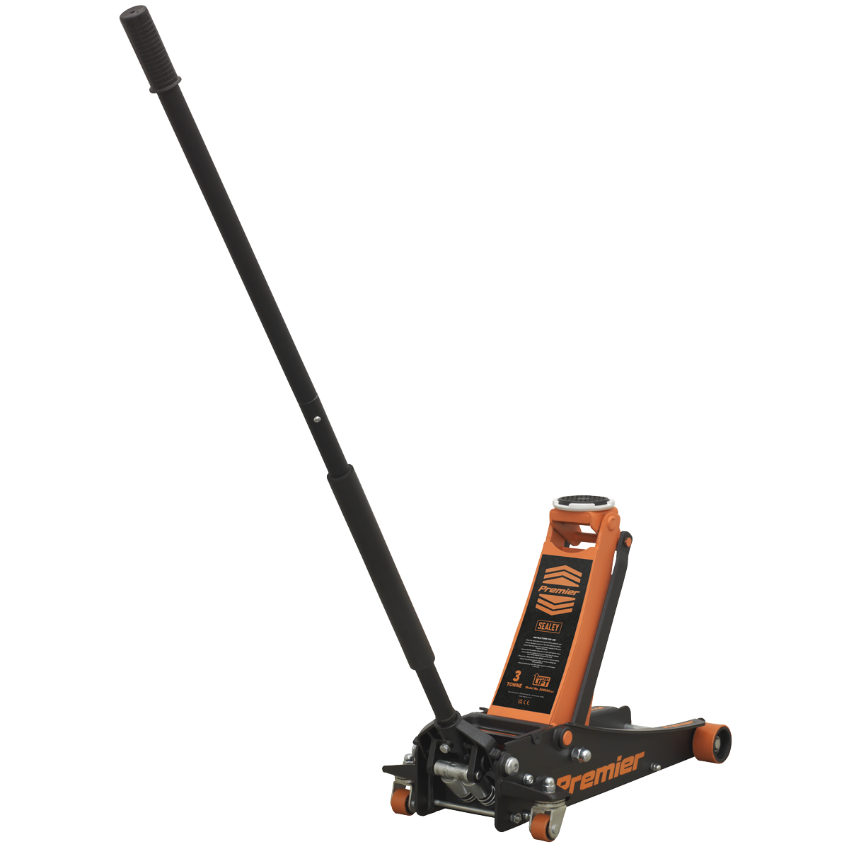 Sealey Premier Low Profile Trolley Jack with Rocket Lift 3 Tonne - Orange 3040AO