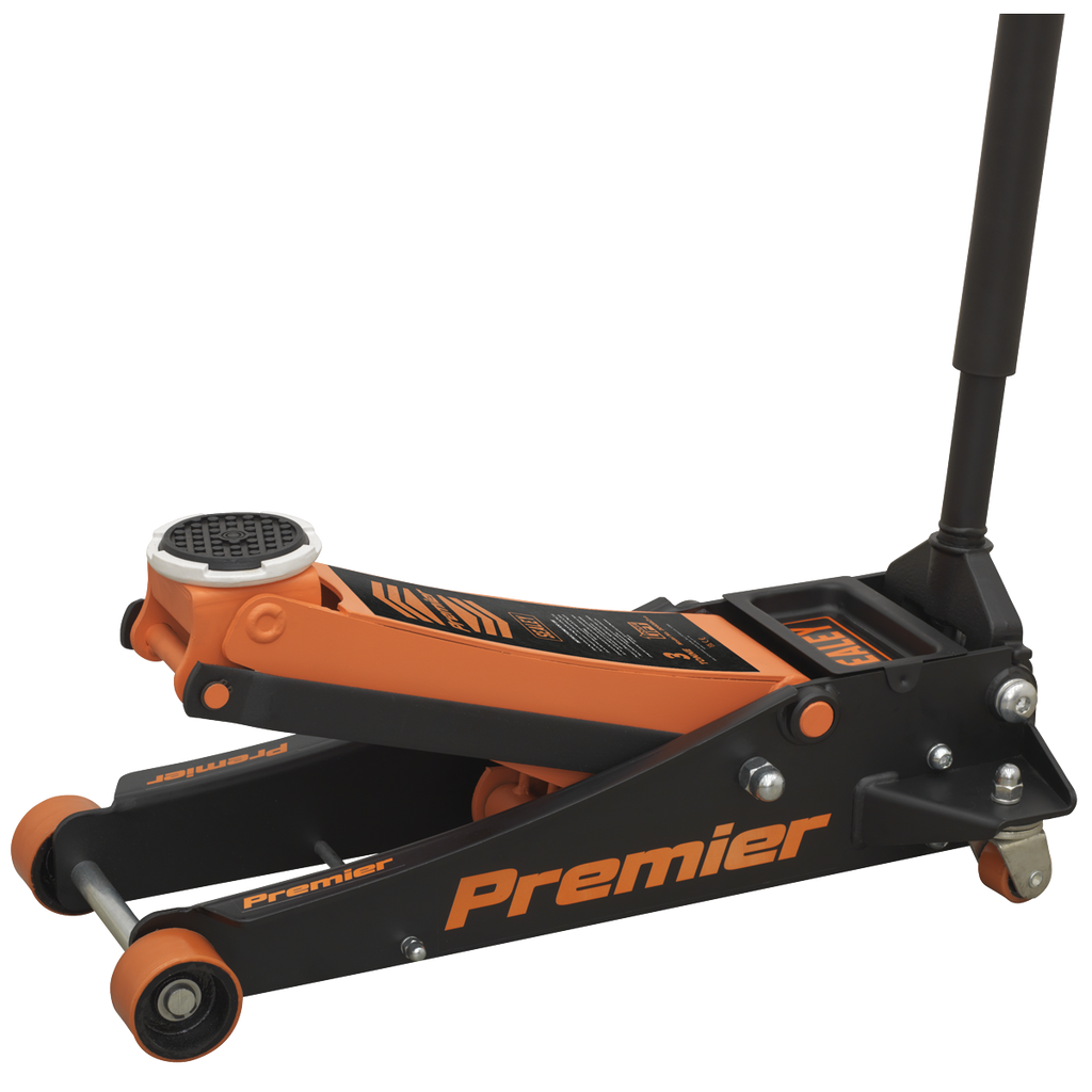 Sealey Premier Low Profile Trolley Jack with Rocket Lift 3 Tonne - Orange 3040AO