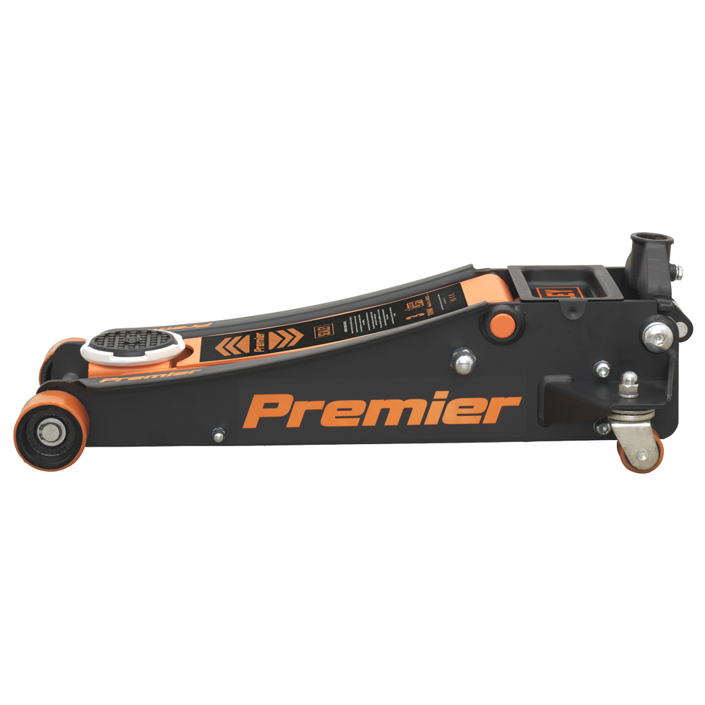 Sealey Premier Low Profile Trolley Jack with Rocket Lift 3 Tonne - Orange 3040AO