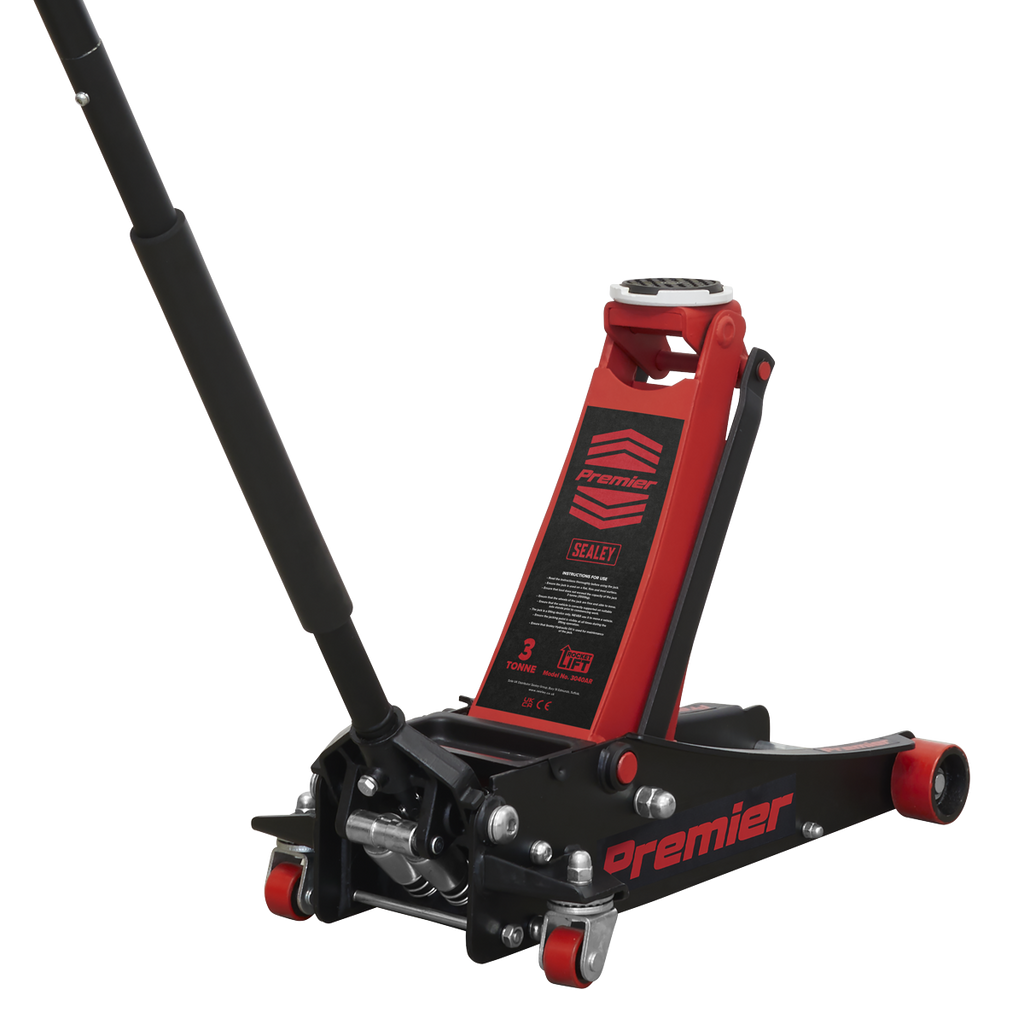 Sealey Premier Low Profile Trolley Jack with Rocket Lift 3 Tonne - Red 3040AR