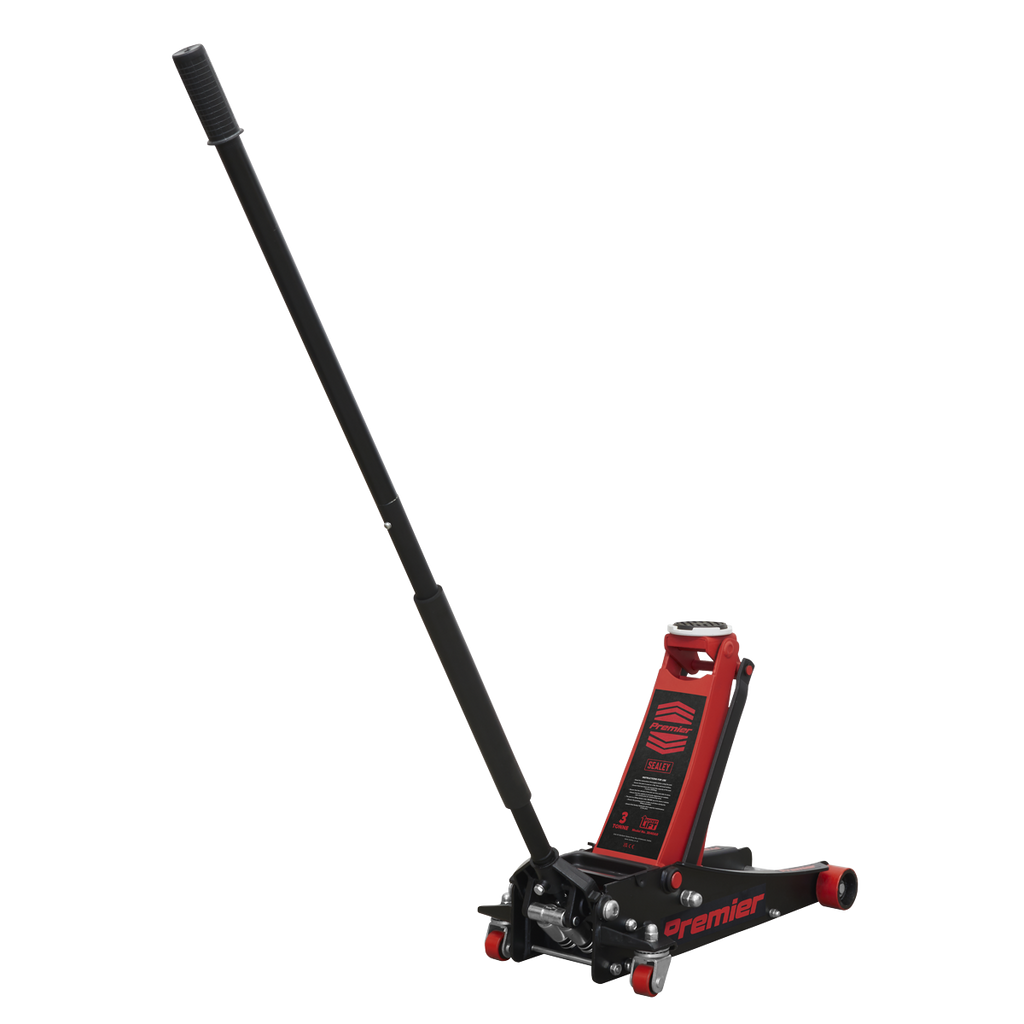 Sealey Premier Low Profile Trolley Jack with Rocket Lift 3 Tonne - Red 3040AR