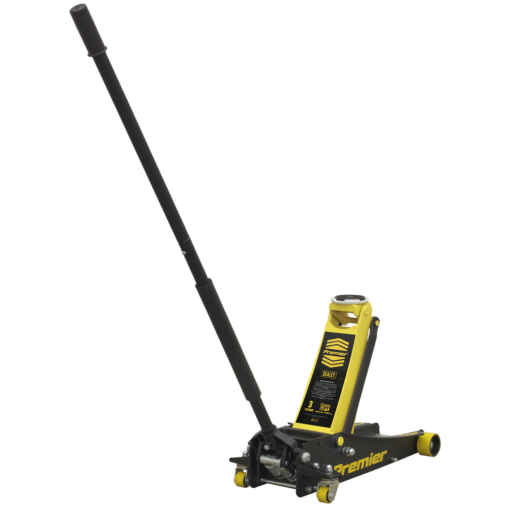 Sealey Premier Low Profile Trolley Jack with Rocket Lift 3 Tonne - Yellow 3040AY