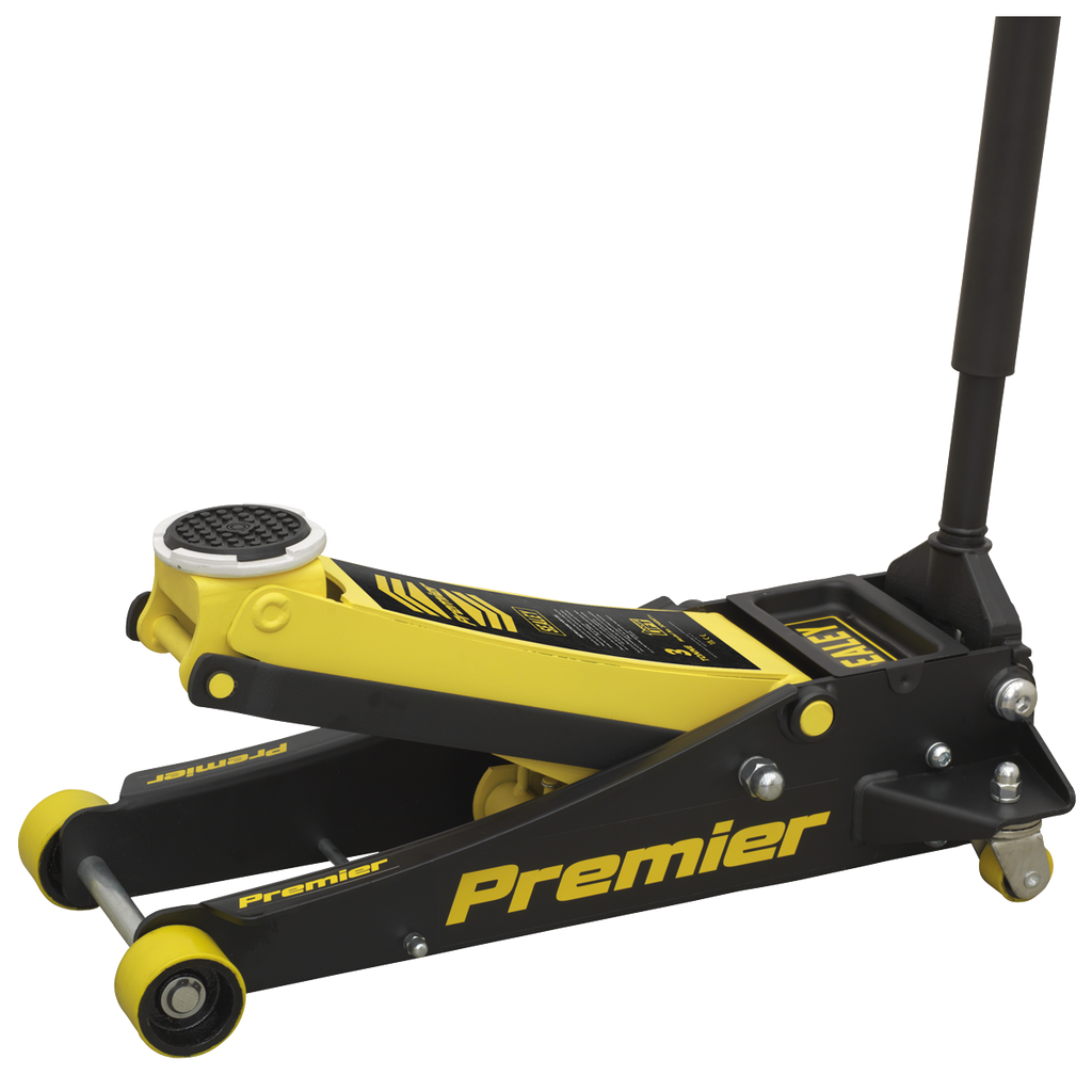 Sealey Premier Low Profile Trolley Jack with Rocket Lift 3 Tonne - Yellow 3040AY
