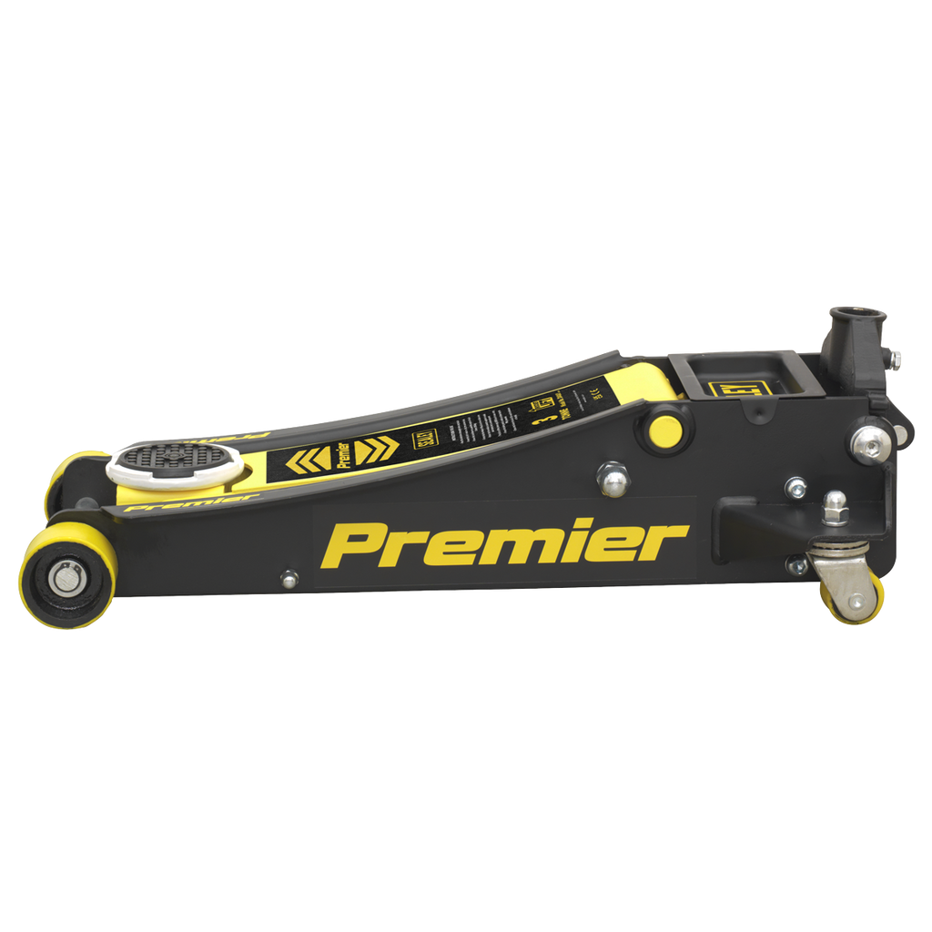 Sealey Premier Low Profile Trolley Jack with Rocket Lift 3 Tonne - Yellow 3040AY