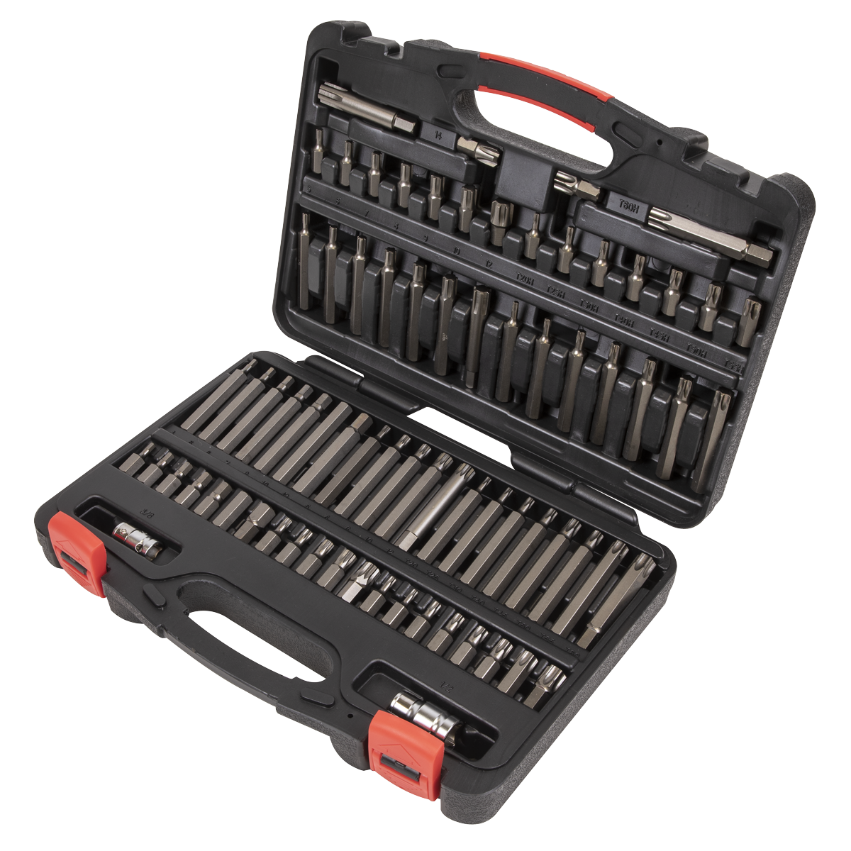 Sealey Premier Platinum Hex/Ribe/Spline Bit Set 3/8" and 1/2"Sq Drive AK21974P - BostonPlates Autocare Centre