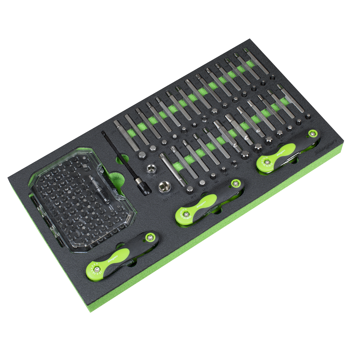 Siegen Specialised Bit Set & Folding Hex Keys with Tool Tray 170pc S01275 - BostonPlates Autocare Centre