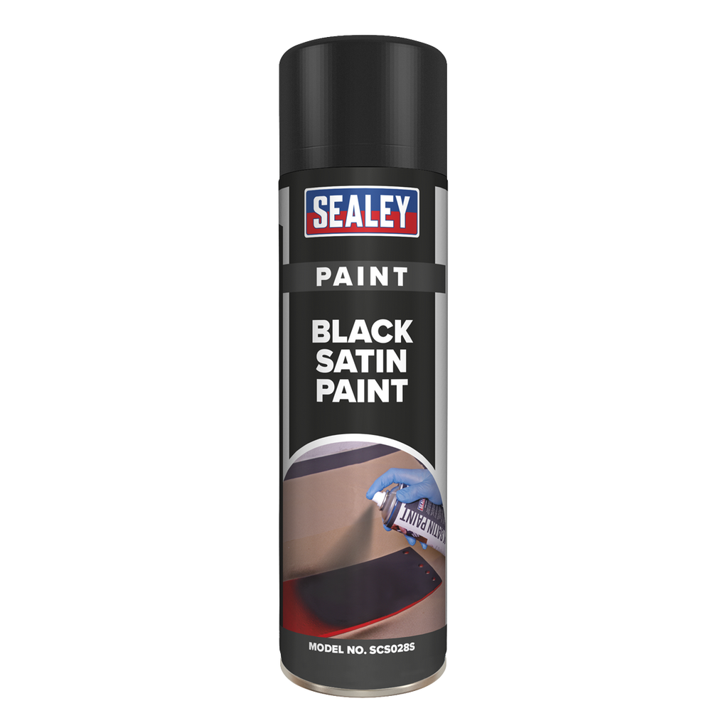 Sealey Satin Paint 500ml - Black SCS028S - BostonPlates Autocare Centre