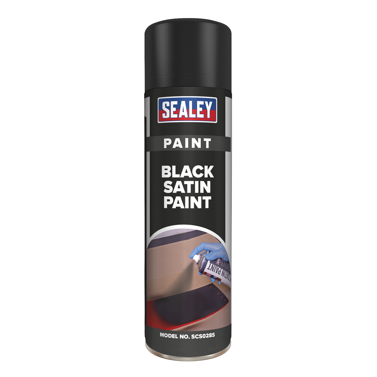 Sealey Satin Paint 500ml - Black SCS028S - BostonPlates Autocare Centre