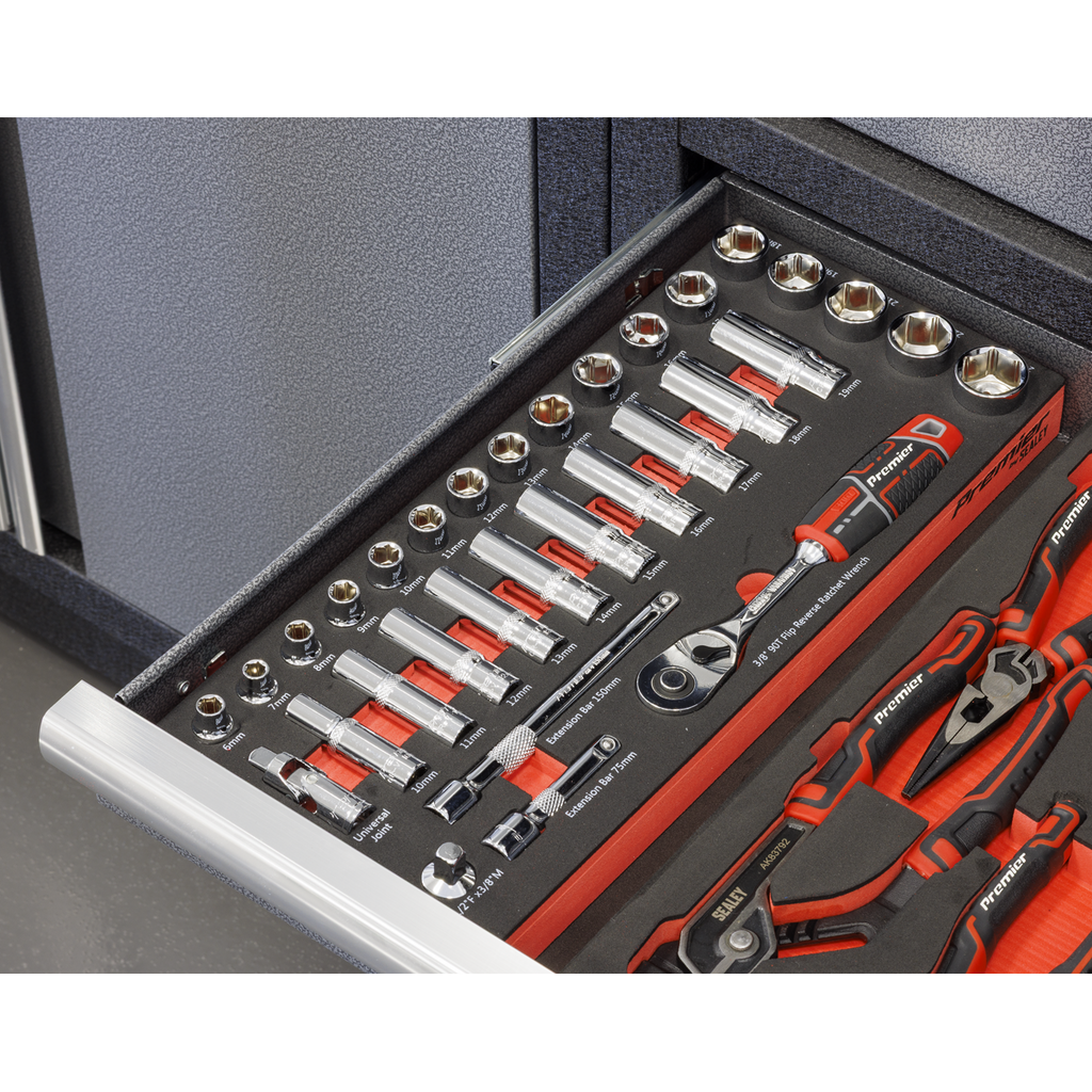 Sealey Premier Socket Set with Tool Tray 3/8"Sq Drive 32pc TBT41 - BostonPlates Autocare Centre