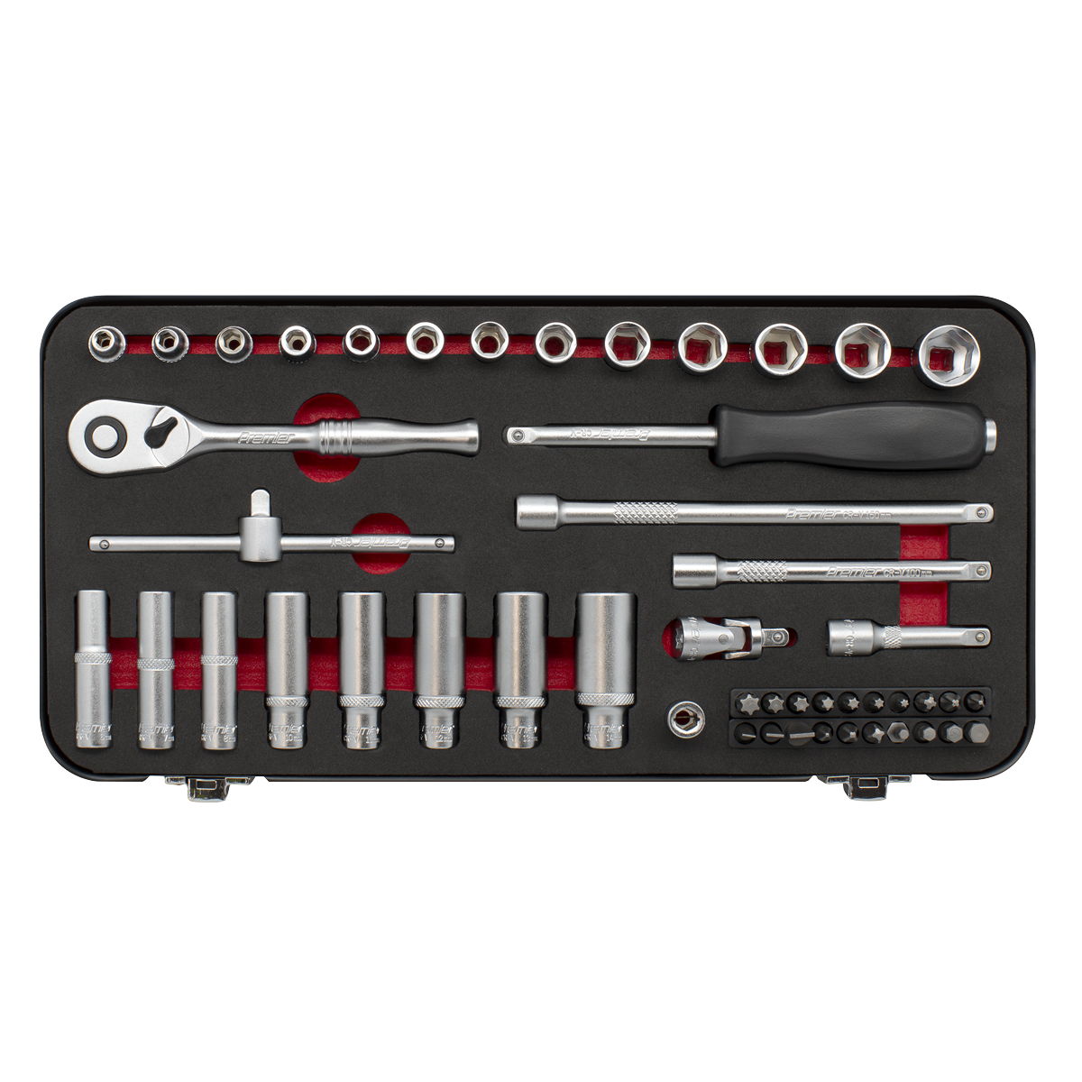 Sealey Premier Platinum Socket Set 1/4"Sq Drive 49pc AK7920 - BostonPlates Autocare Centre