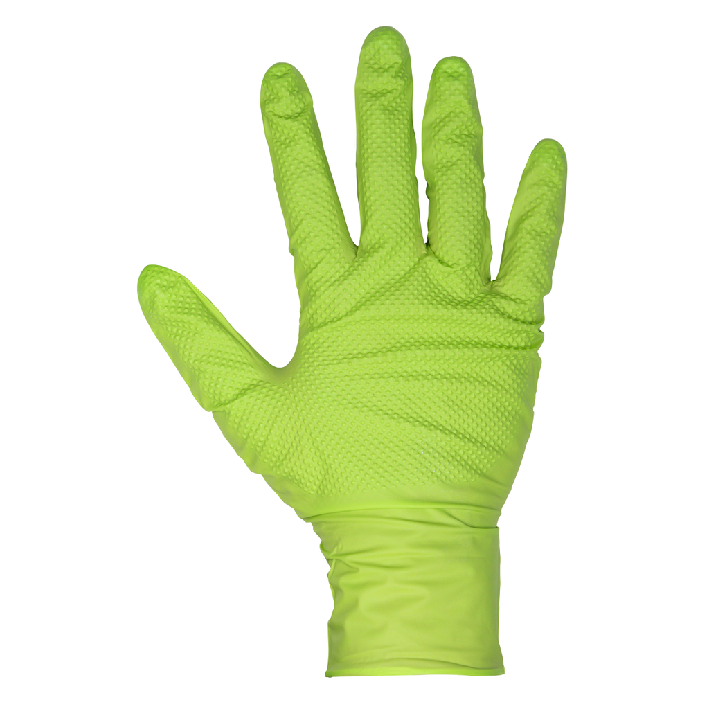 Sealey Diamond Grip Extra-Thick Nitrile Powder-Free, Gloves, Large - Pack of 50 SSP54L - BostonPlates Autocare Centre