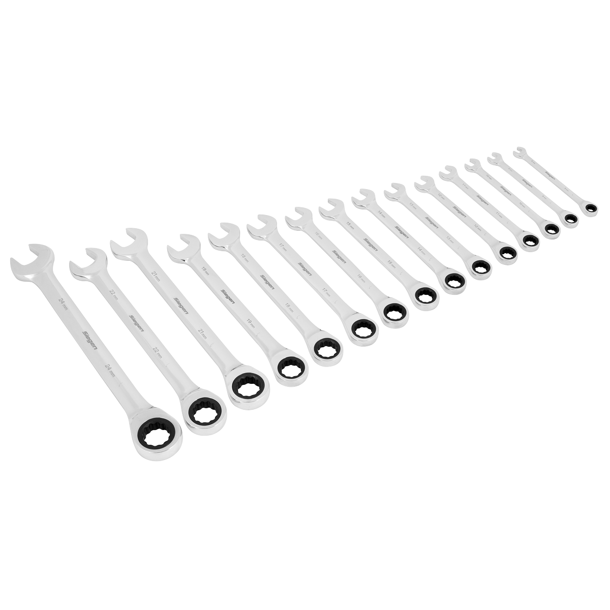 Siegen Combination Ratchet Spanner Set 15pc S01247 - BostonPlates Autocare Centre