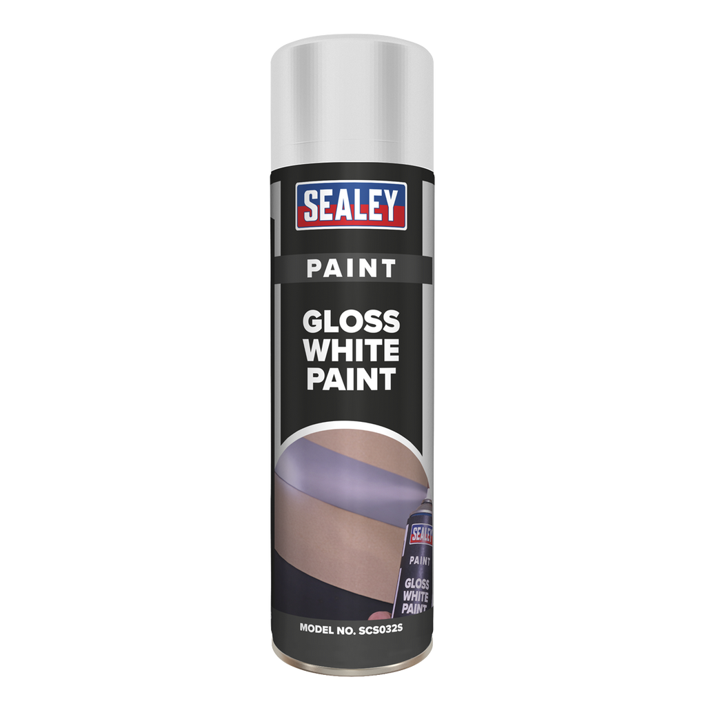 Sealey Gloss Paint 500ml - White SCS032S - BostonPlates Autocare Centre