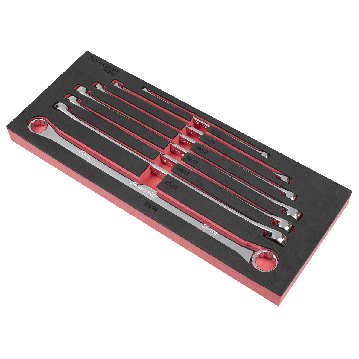 Sealey Premier Extra-Long Double End Ring Spanner Set 7pc AK6311 - BostonPlates Autocare Centre