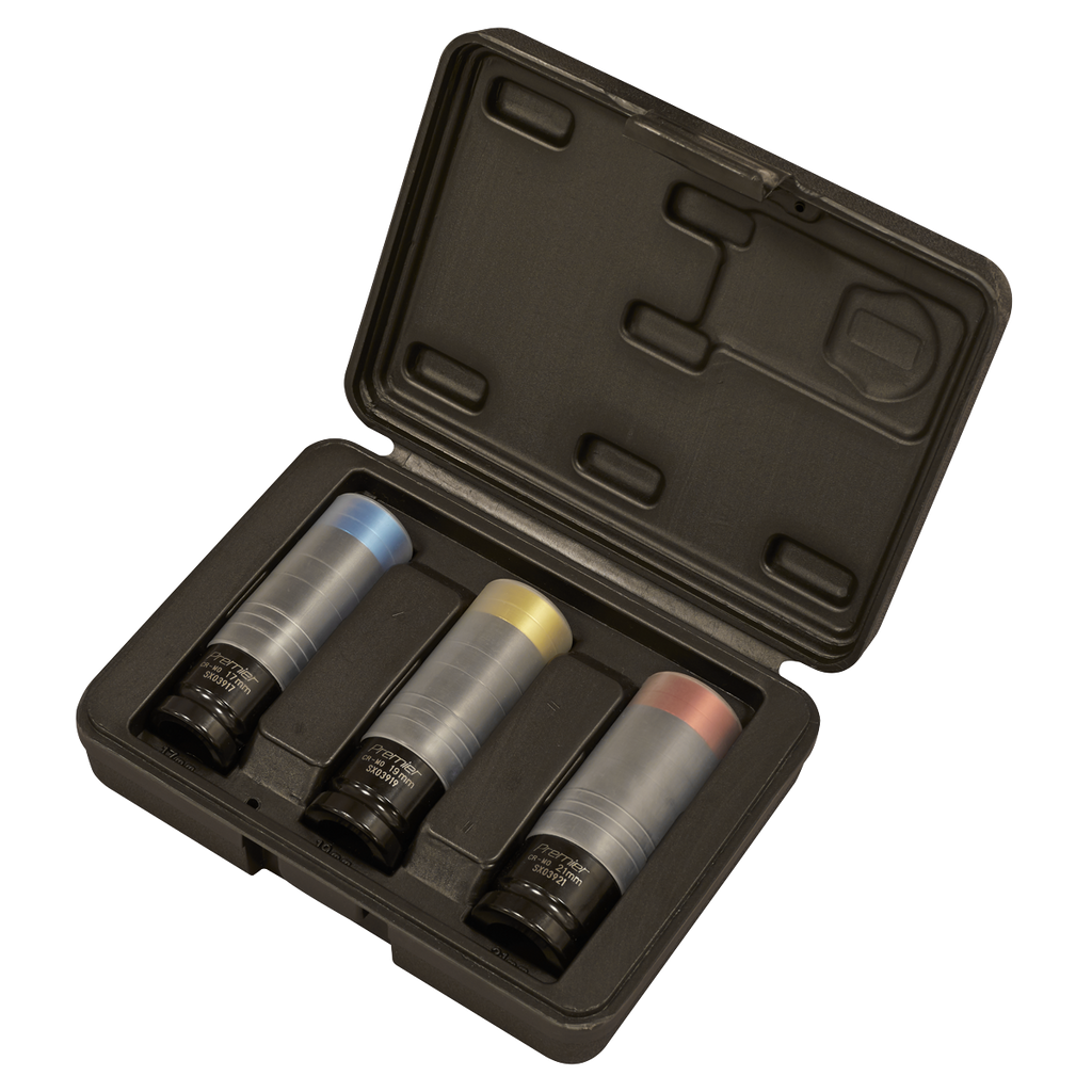 Premier Alloy Wheel Ultra-Power Impact Socket Set 1/2"Sq Drive 3pc SX039 - BostonPlates Autocare Centre