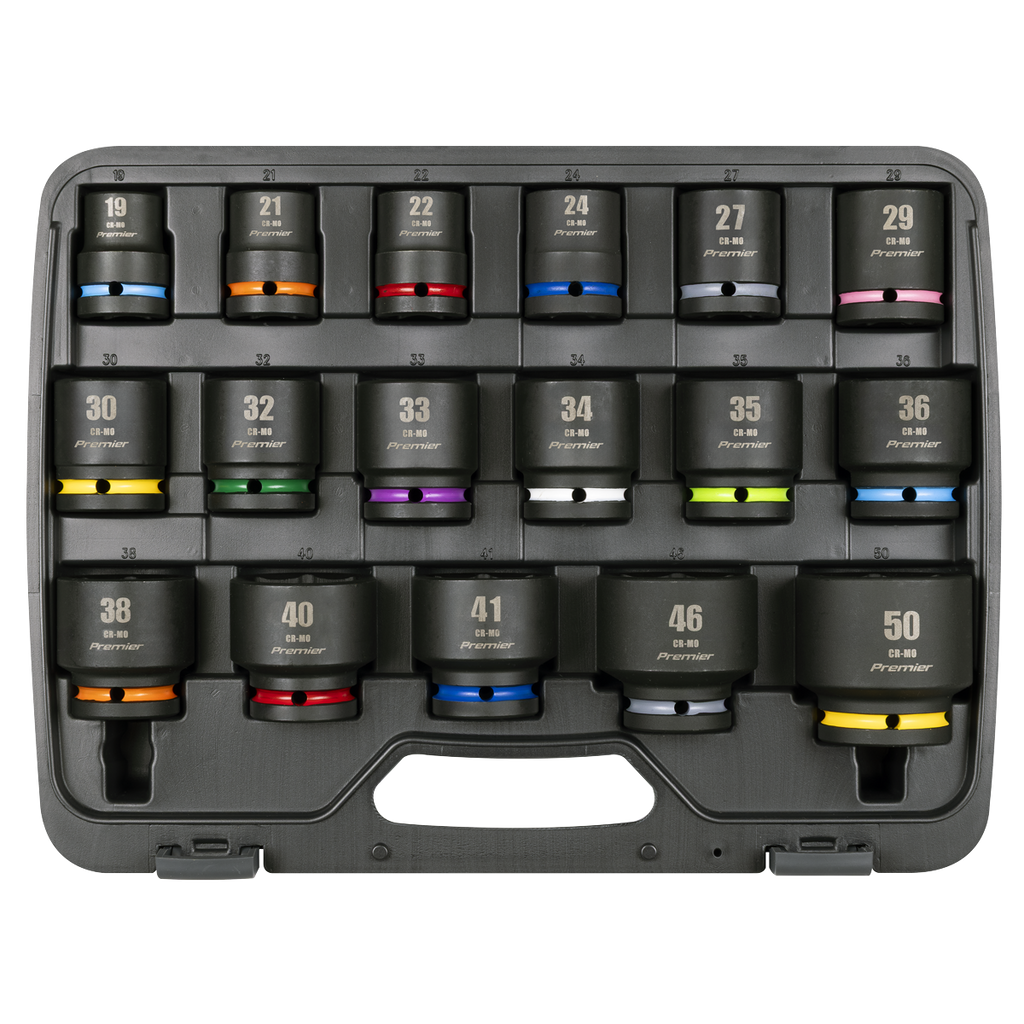 Sealey Premier Impact Socket Set 3/4"Sq Drive 17pc AK8892M - BostonPlates Autocare Centre