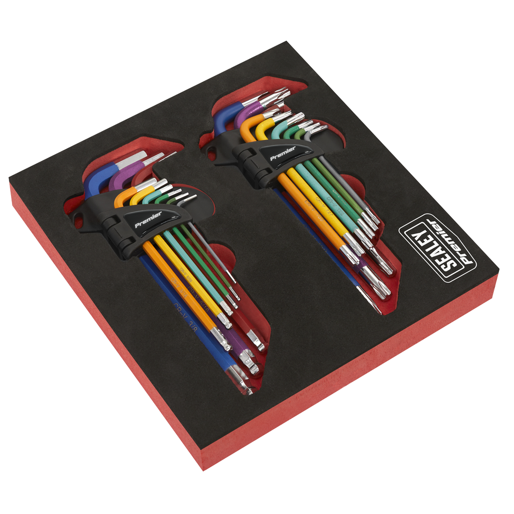Sealey Premier TRX-Star* & Ball-End Hex Key Set 18pc Long Anti-Slip AK7199 - BostonPlates Autocare Centre