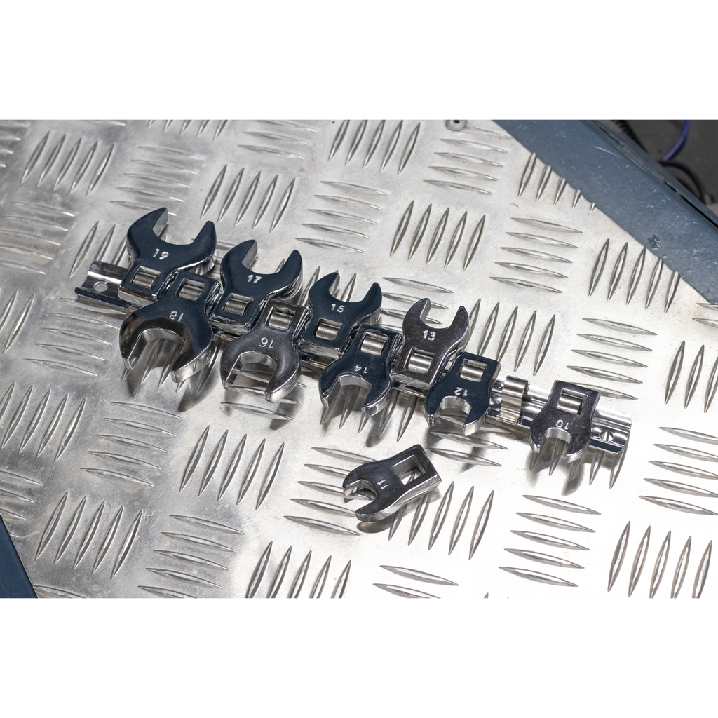 Siegen Crow's Foot Open-End Spanner Set 3/8"Sq Drive 10pc S0866 - BostonPlates Autocare Centre